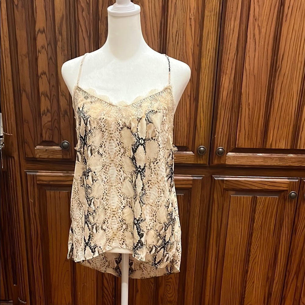 Tan Asymmetrical Sleeveless Camisole